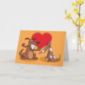 Funny Dog Couple Valentine's Day Karte (Gelbe Blume)