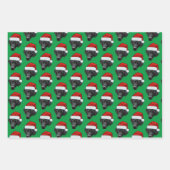 Funny Dog Custom Face Foto Weihnachtsmannmütze Wei Geschenkpapier Set (Vorderseite 2)
