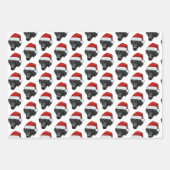 Funny Dog Custom Face Foto Weihnachtsmannmütze Wei Geschenkpapier Set (Vorderseite)
