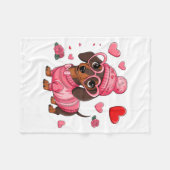 Funny Dog Dachshund Valentines Heart Dog Lover Men Fleecedecke (Vorderseite (Horizontal))