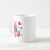 Funny Dog Dachshund Valentines Heart Dog Lover Men Kaffeetasse (Vorderseite Links)