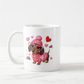 Funny Dog Dachshund Valentines Heart Dog Lover Men Kaffeetasse (Links)