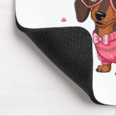 Funny Dog Dachshund Valentines Heart Dog Lover Men Mousepad (Ecke)
