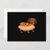 Funny Dog Dackel Hot Dog Fast Food Postkarte (Vorne/Hinten)