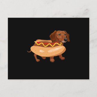 Funny Dog Dackel Hot Dog Fast Food Postkarte