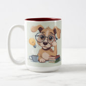 Funny Dog Desk Mug Zweifarbige Tasse (Links)