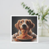 Funny Dog Dinner Einladung, Hund Geburtstag Einladung (Stehend Vorderseite)