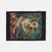 Funny Dog Eating Taco Graphic Art Design  Fleecedecke (Vorderseite (Horizontal))