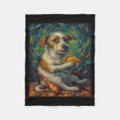 Funny Dog Eating Taco Graphic Art Design  Fleecedecke (Vorderseite)