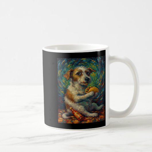 Funny Dog Eating Taco Graphic Art Design Kaffeetasse (Rechts)