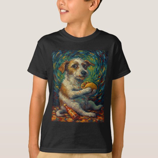 Funny Dog Eating Taco Graphic Art Design  T-Shirt (Vorderseite)