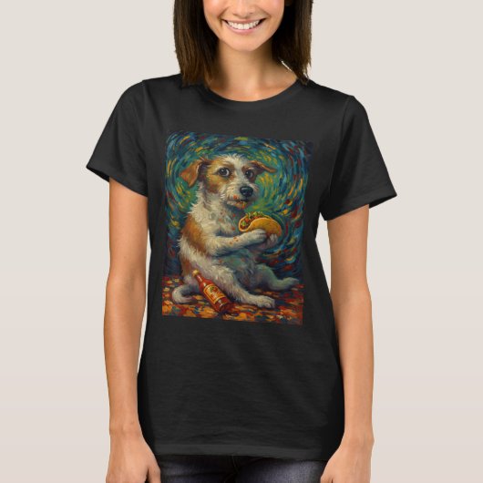 Funny Dog Eating Taco Graphic Art Design  T-Shirt (Vorderseite)