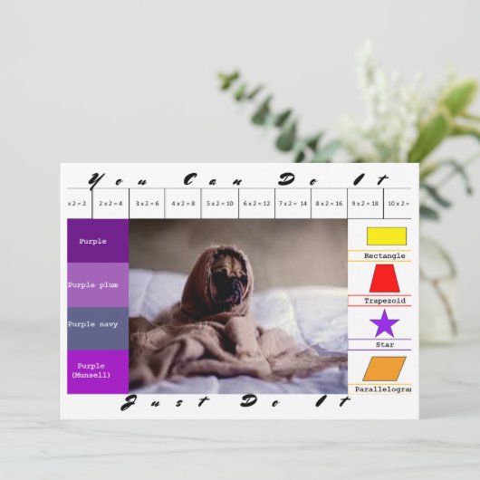 Funny Dog Education Game Einladung (Stehend Vorderseite)