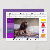 Funny Dog Education Game Einladung (Vorne/Hinten)