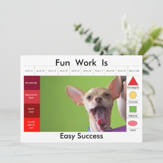 Funny Dog Education Game Einladung (Stehend Vorderseite)