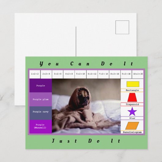 Funny Dog Education Game Postkarte (Vorne/Hinten)