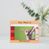 Funny Dog Education Game Postkarte (Stehend Vorderseite)