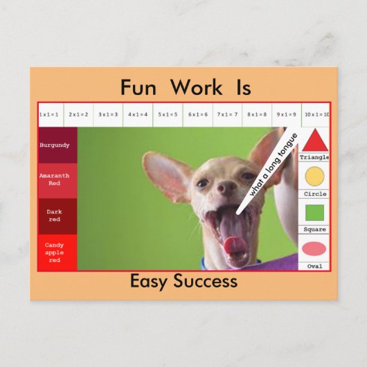 Funny Dog Education Game Postkarte (Vorderseite)
