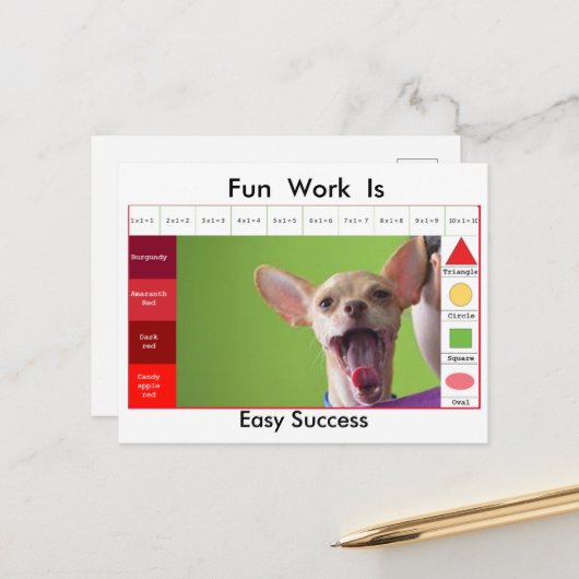 Funny Dog Education Game Postkarte (Vorderseite/Rückseite Beispiel)