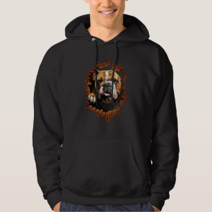 Funny Dog English Bulldog, dog hund, Torn Cloth Bu Hoodie