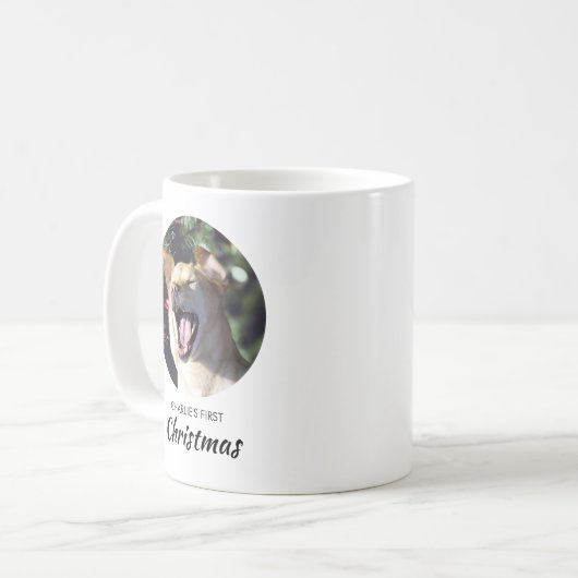Funny Dog Erster Personalisierter Hund Foto Kaffeetasse (Vorderseite Links)