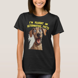 Funny Dog Face Ausdruck mit weißer Lie Idee T-Shirt