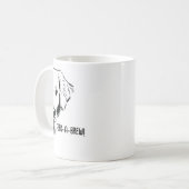 Funny Dog Face & "Flüchtige Blick-a-Brew" Hunde Ma Kaffeetasse (Vorderseite Links)