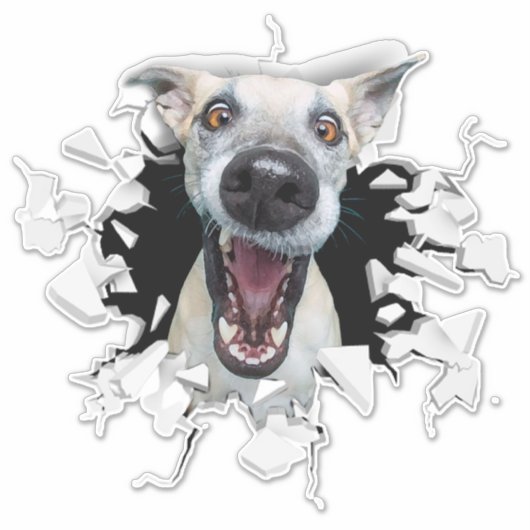 Funny dog face Sticker (Vorderseite)