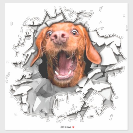 Funny dog face Sticker (Blatt)
