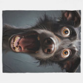 Funny Dog Fleecedecke (Vorderseite (Horizontal))