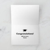 Funny Dog Foto Abschluss Card Benutzerdefinierter  Karte (Innenseite)