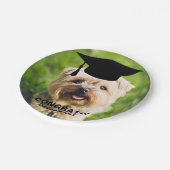 Funny Dog Foto Abschluss Personalisierte Klasse Pappteller (Schrägansicht)