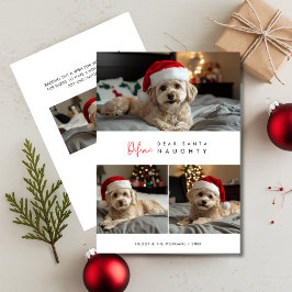 Funny Dog Foto definieren Naughty Weihnachtsgrüße Feiertagskarte