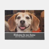 Funny Dog Foto haben Sie mitgebracht Snacks Willko Fußmatte (Vorderseite)