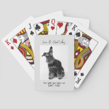 Funny Dog Foto Liebe & Good Vibes Playing Cards