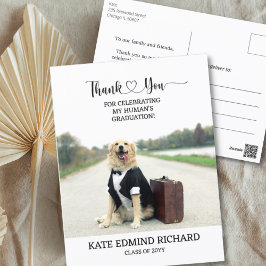 Funny Dog Foto Personalisiert Abschluss Danke Postkarte