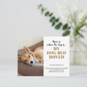 Funny Dog Foto Personalisierte Heimtierbewegung Ankündigungspostkarte (Stehend Vorderseite)