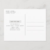 Funny Dog Foto Wedding Save the Date Ankündigungspostkarte (Rückseite)