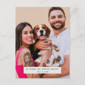 Funny Dog Foto Wedding Save the Date Ankündigungspostkarte (Vorderseite)