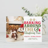 Funny Dog Foto Weihnachtsbild Personalisiert Feiertagskarte (Stehend Vorderseite)