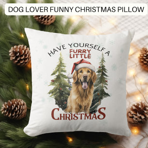 Funny Dog Furry Little Christmas Kissen