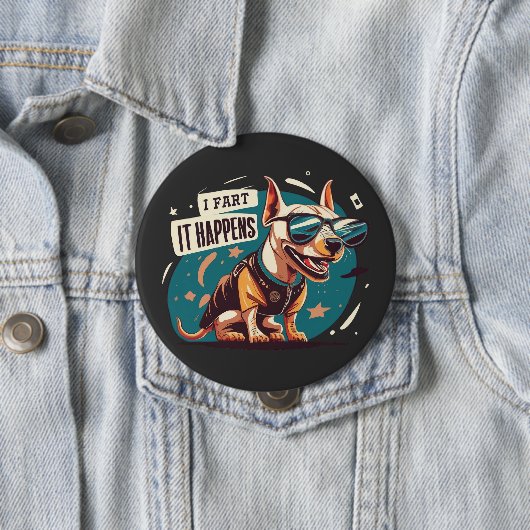 Funny Dog Furz Es passiert Button (Beispiel)
