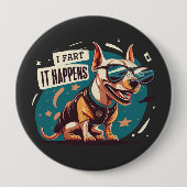 Funny Dog Furz Es passiert Button (Vorderseite)