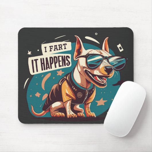 Funny Dog Furz Es passiert Mousepad (Mit Mouse)