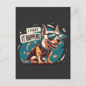 Funny Dog Furz Es passiert Postkarte (Vorderseite)