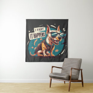 Funny Dog Furz Es passiert Wandteppich