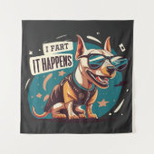 Funny Dog Furz Es passiert Wandteppich (Vorderseite)