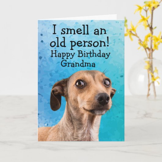 Funny dog Geburtstag Karte (Gelbe Blume)