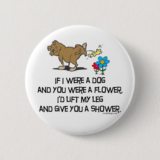 Funny Dog Gedicht Button (Vorderseite)