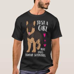 Funny Dog Girl Just A Girl, der deutsche Schuhe Li T-Shirt